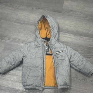 Timberland Gray and Orange Kids Puffer Jacket